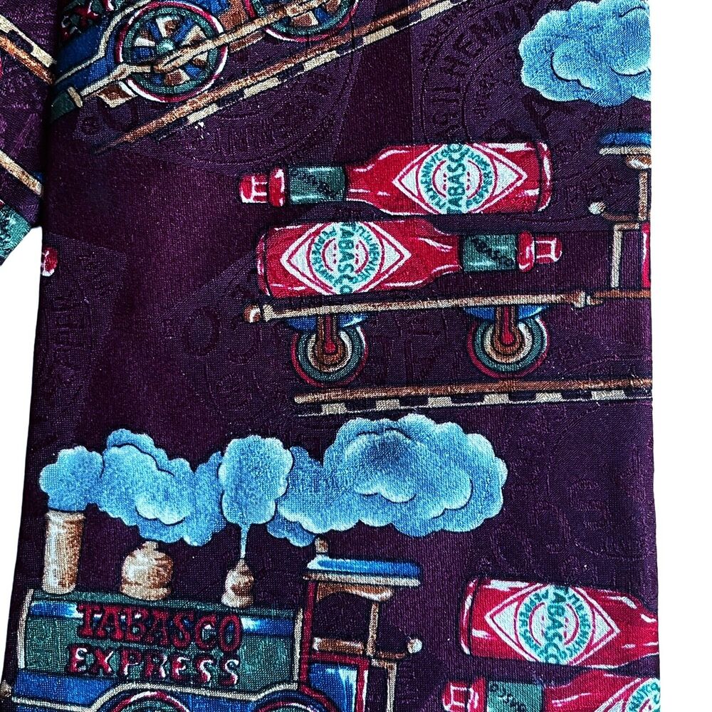 Tabasco Men’s Tie Tabasco Express‎ Train 100% Silk 57” Made in USA